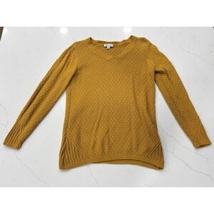 Denim & Company Size SMALL Mustard Yellow Sweater